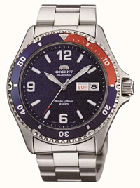AA02009D Orient часы мех.спорт.муж. мет.бр-т,200m,DAY/DATE(инст.EMEM63)(арт.FAA02009D9)
