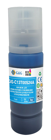 GG-C13T00S24A G&G чернила голубые 103(003,004)C для Epson L31series/32series/L1110/L1210/5290  70мл