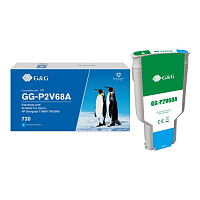 GG-P2V68A G&G струйный голубой картридж 730 для НР Designjet T1700 300ml