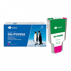 GG-P2V69A G&G струйный пурпурный картридж 730 для НР Designjet T1700 300ml