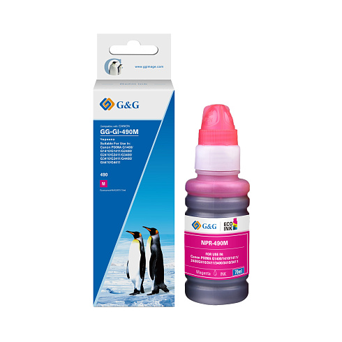 GG-GI-490M G&G чернила пурпурные для Canon Pixma G1400/2400/3400/4400 70 ml